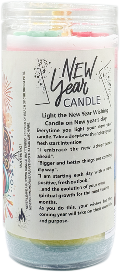 Candle New Year Infinity Scented 12 Colors Jumbo Glass