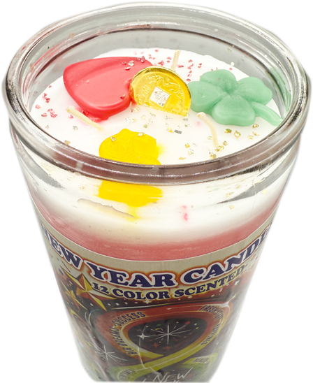 Candle New Year Infinity Scented 12 Colors Jumbo Glass