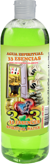 Spiritual Water 33 Essenses 16oz Agua Espiritual 33 Esencias