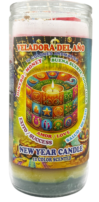 Candle New Year Candle Scented 12 Colors Jumbo Glass