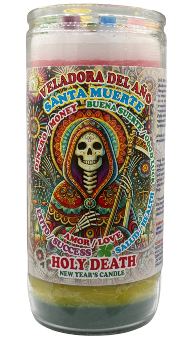 Candle New Year Holy Death Colorful Scented 12 Colors Jumbo Glass