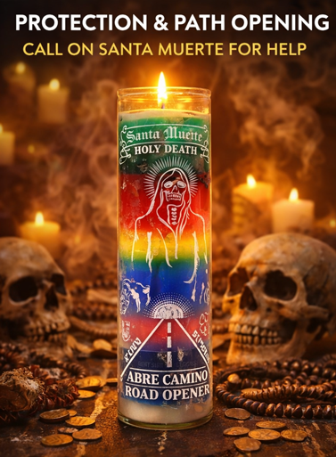 Holy Death Road Opener Screened Candle
