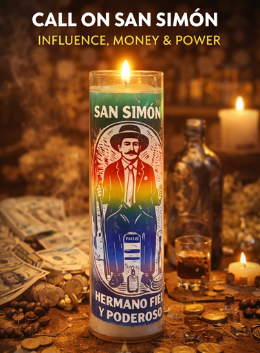 St Simon 7 Color Screened Candle