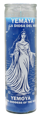 Yemoya Goddess of the Sea Screened Candle
