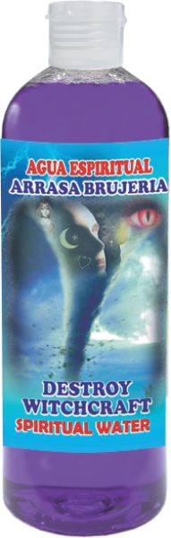 Spiritual Water Destroy Witchcraft 16oz Agua Espiritual Arrasa Brujería