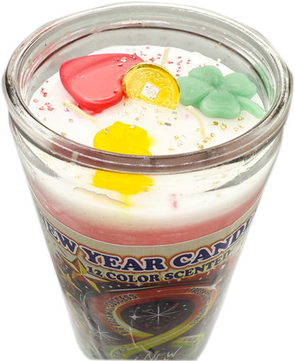 Candle New Year Infinity Scented 12 Colors Jumbo Glass